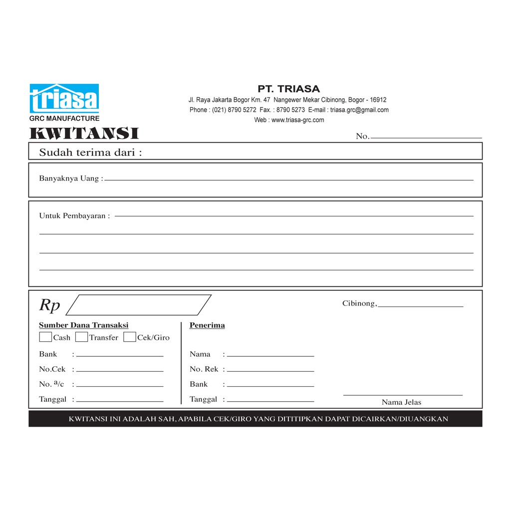 

1/2F 5PLY 2WARNA CUSTOM NOTA, SURAT JALAN, KWITANSI, BON, INVOICE