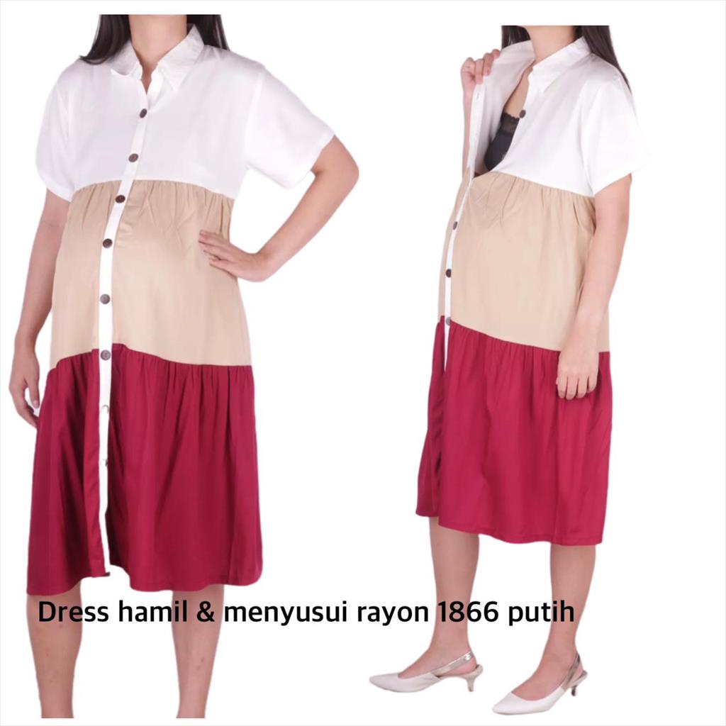 Dress Hamil &amp; Menyusui Rayon D1866