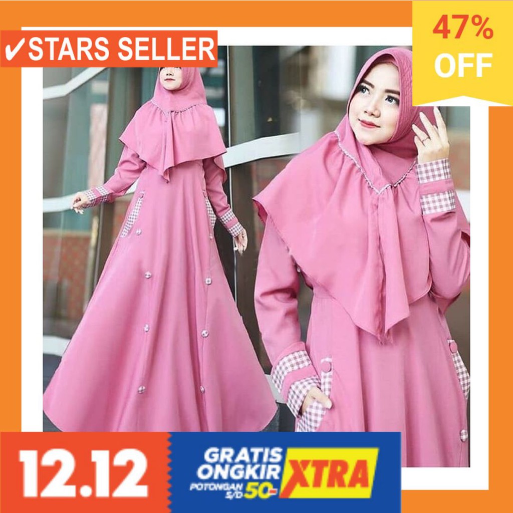 MODEL BARU TERKINI KOREA PANJANG PENDEK HALUS MURAH LEBARAN / "Baju Busana Muslim Wanita Gamis