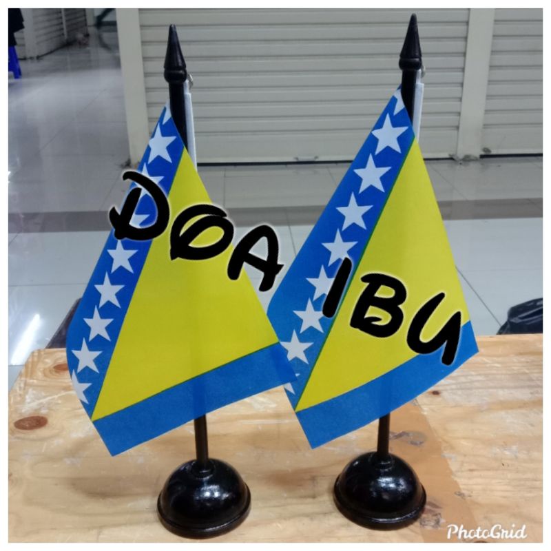 

best seller tiang kayu meja+bendera BOSNIA ready stock