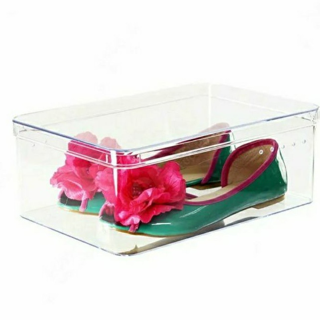 TRANSPARENT SHOE BOX STANDARD SIZE 28X19.2X10.5 CM Kotak Penyimpanan Sepatu Transparan Ace Hardware P27 x L18.5x T14 CM