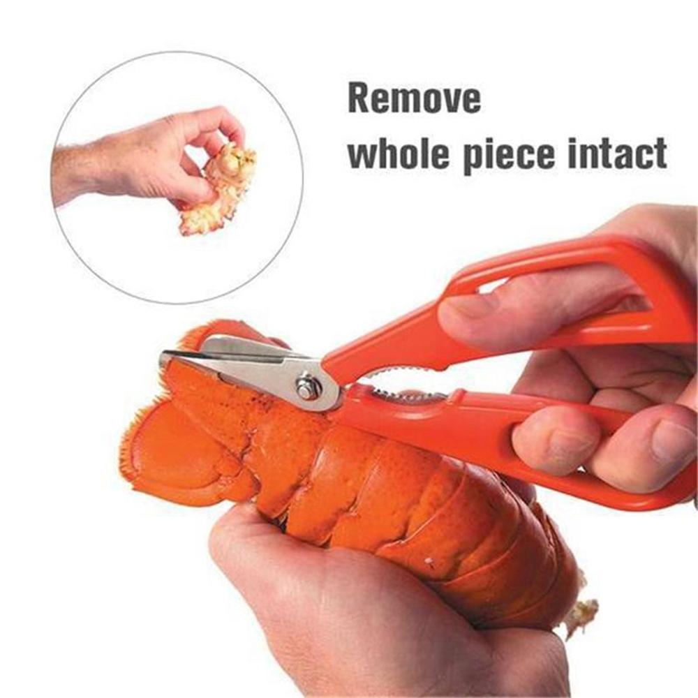 [Elegan] Gunting Seafood Dilepas Stainless Steel Shear Snip Shell Udang Peeler Lobster Udang Ikan Alat Masak Pemotong Sayuran