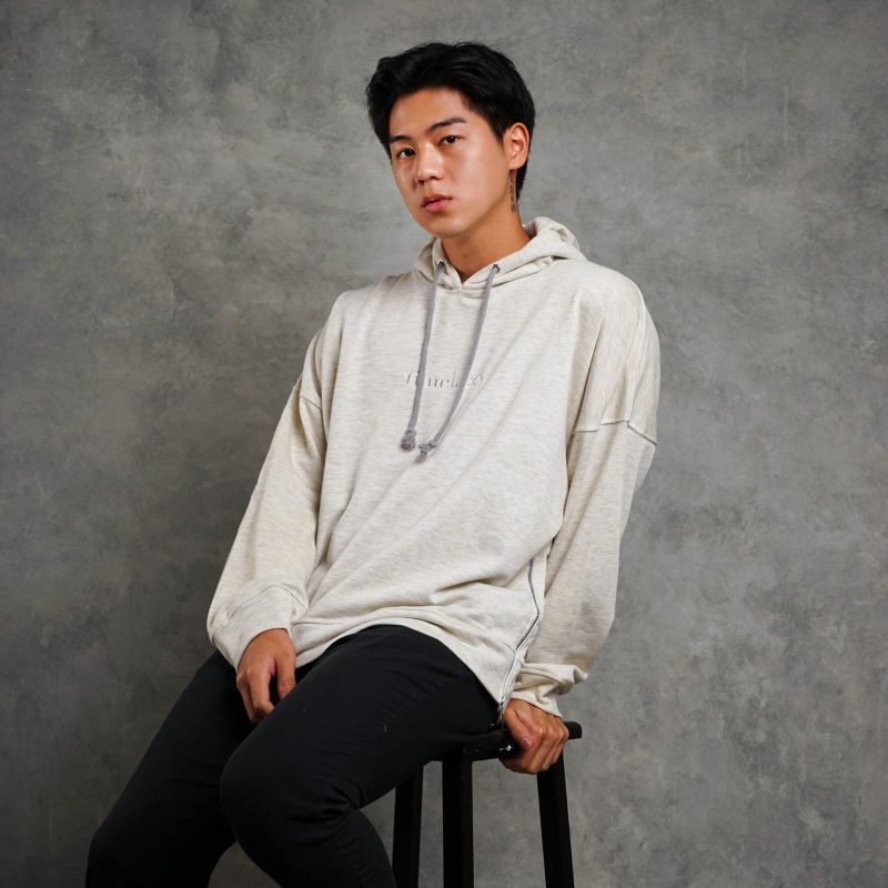 Timeless White Misty Zipper Hoodie