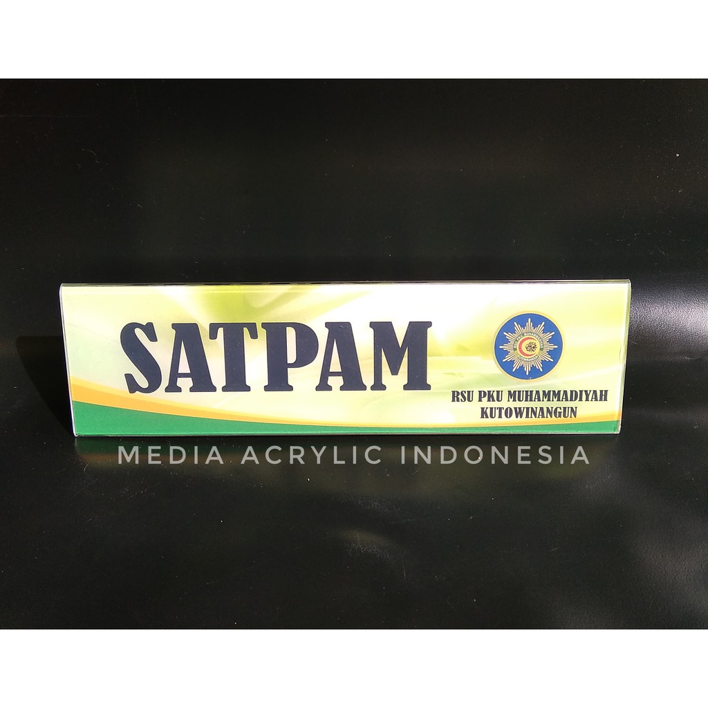 

Akrilik SIGN HOLDER/PAPAN NAMA MEJA FULL WARNA