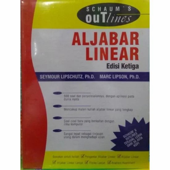 54230010 BUKU KULIAH ORIGINAL  SCHAUM'S OUTLINES ALJABAR LINER EDISI 3