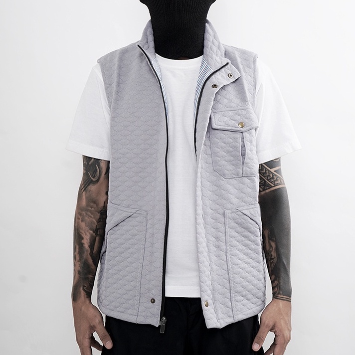 Castles.id Vest Rompi Pria Grey