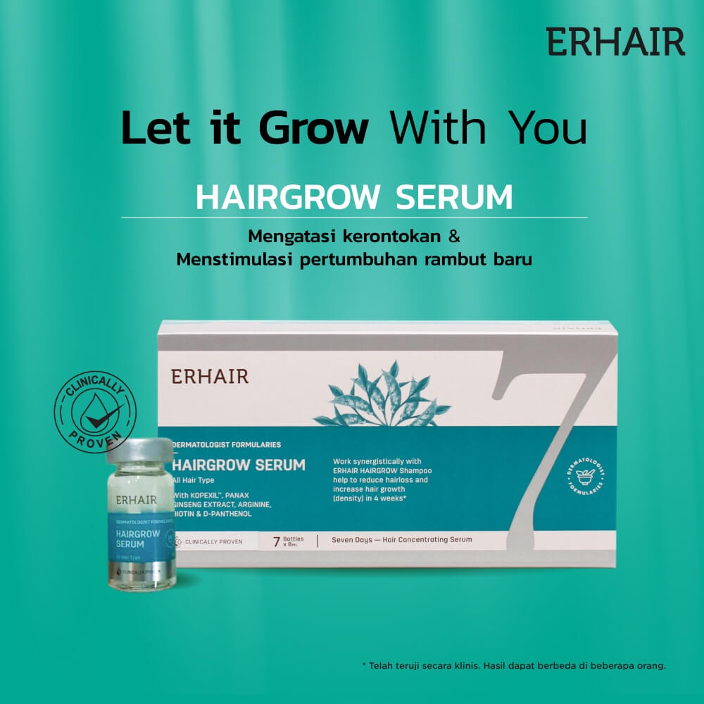 ERHAIR HairGlow Serum anti Rontok &amp; Serum Penumbuh Rambut -7x8 ml