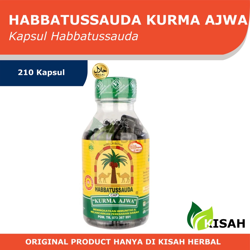 Kurma Ajwa Serbuk Habbatussauda Kapsul Cap Kurma Ajwa 100 dan 210 Kapsul Jintan Hitam / Habbatussauda Jinten Hitam Bubuk Cap Kurma Ajwa