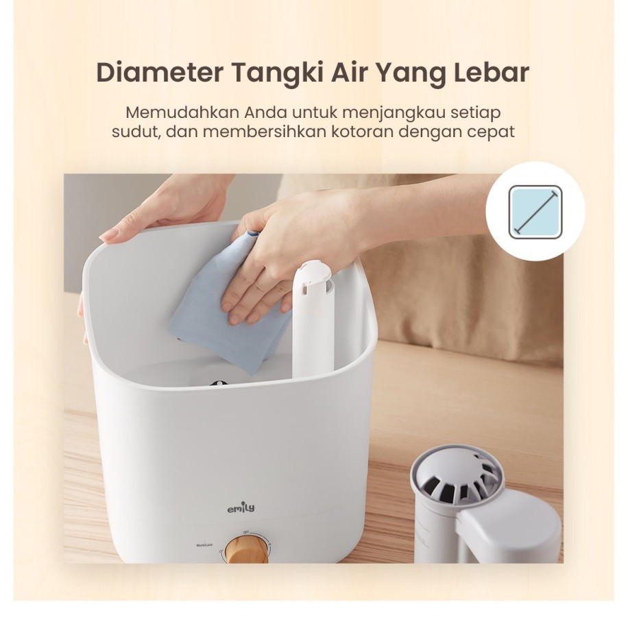 Emily EHF-16201 Top Fill Humidifier 4L | Alat Penjaga Kelembapan Udara