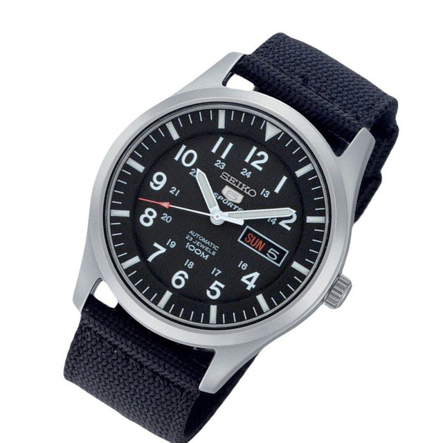 Seiko 5 Sports SNZG15K1 Automatic Black Dial Stainless Steel Case Nylon Strap