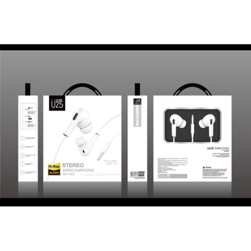 HANDSFREE TERBARU.. Hendset U25 Dan U26 Stero wiired music