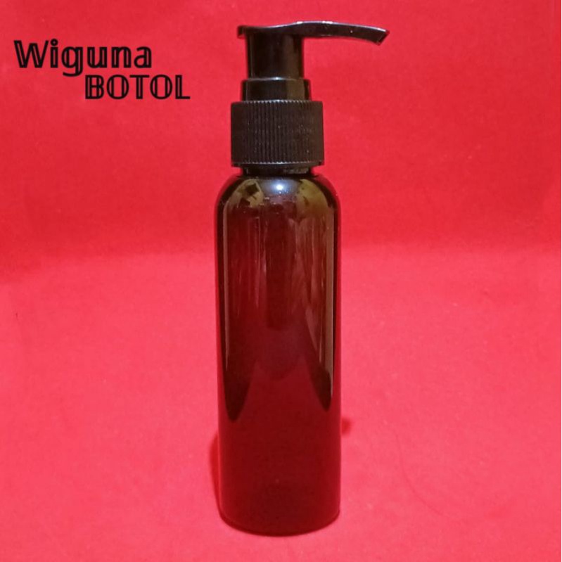 Botol Pump 100ml Amber / Botol Amber 100ml Tutup Pump Lotion hitam / Botol Lotion 100ml Coklat