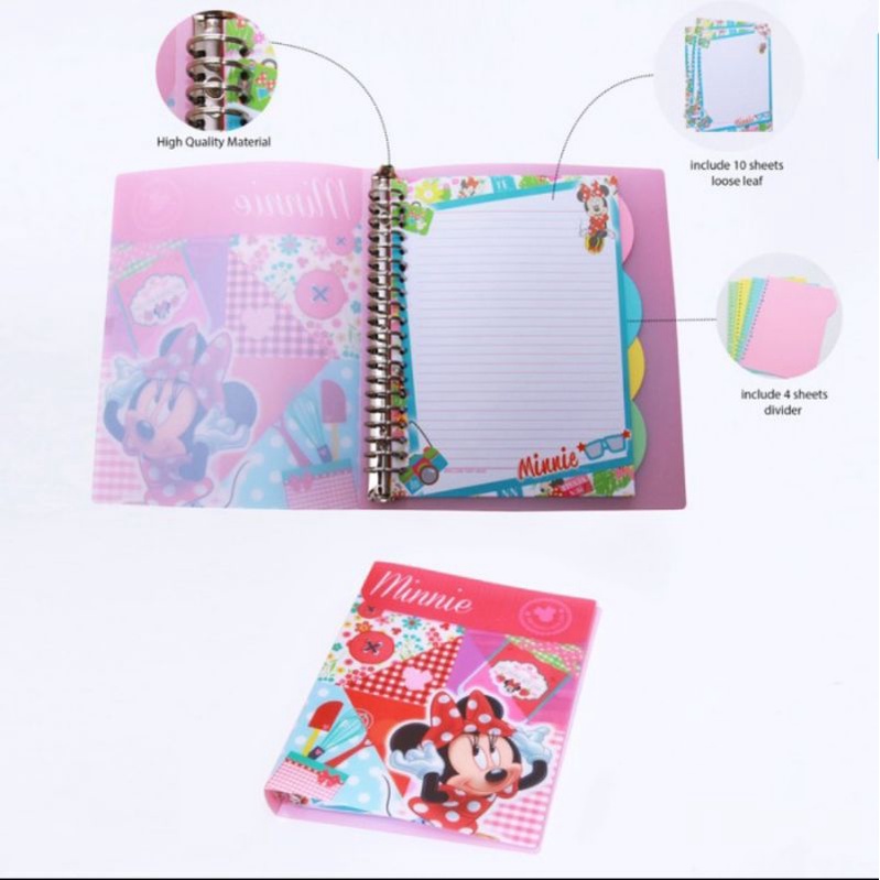 

binder minnie mouse loose leaf kertas file