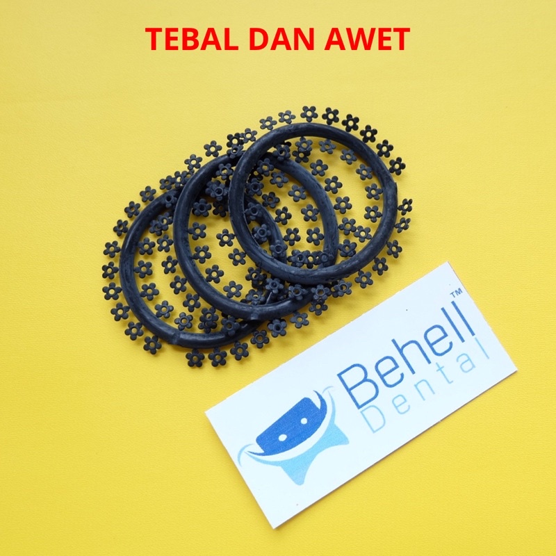 KARET BEHEL MOTIF KARAKTER BUNGA FLOWER TEBAL USA HITAM // Ligature ties ortho motif behelldental / karet kawat gigi perawatan