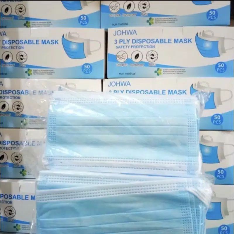 Masker medis 3ply 1 box isi 50pcs