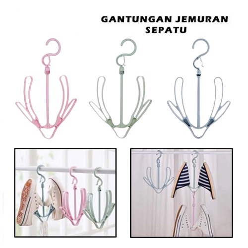 Jemuran Sepatu Sandal / Gantungan Sepatu Sandal / Hanger Shoes Kaos Kaki Tas Multifungsi / Gantungan Sepatu