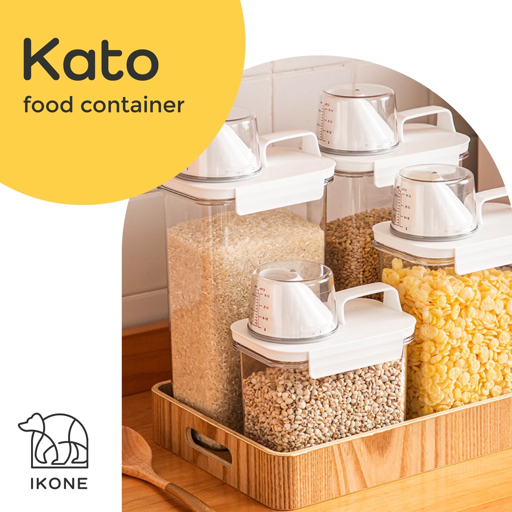 【IKONE】KATO Toples Cereal Penyimpanan Serbaguna Makanan Dry Food Container Toples Beras Biji-bijian Tempat Penyimpanan Beras