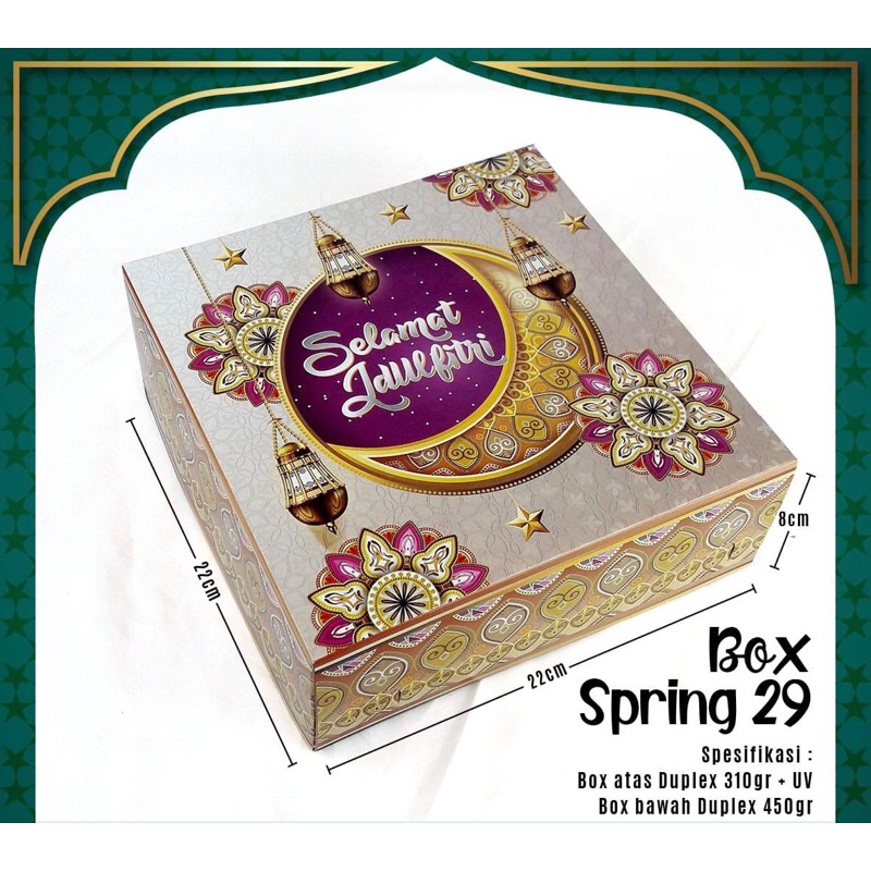 

Box spring/ Dus lebaran/ Dus kue lapis/ Dus bolu/ Packaging lebaran