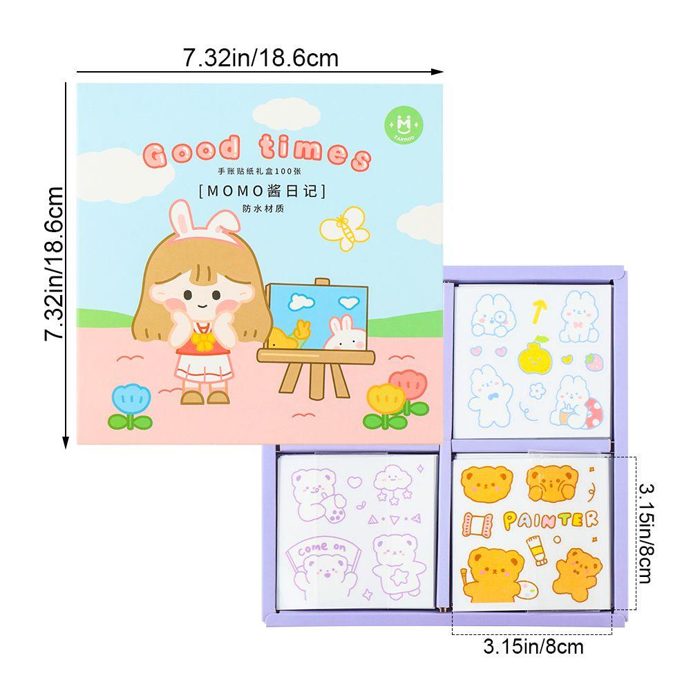 Stiker Nanas Lovely Perlengkapan Sekolah Dekorasi Motif Kotak Hadiah