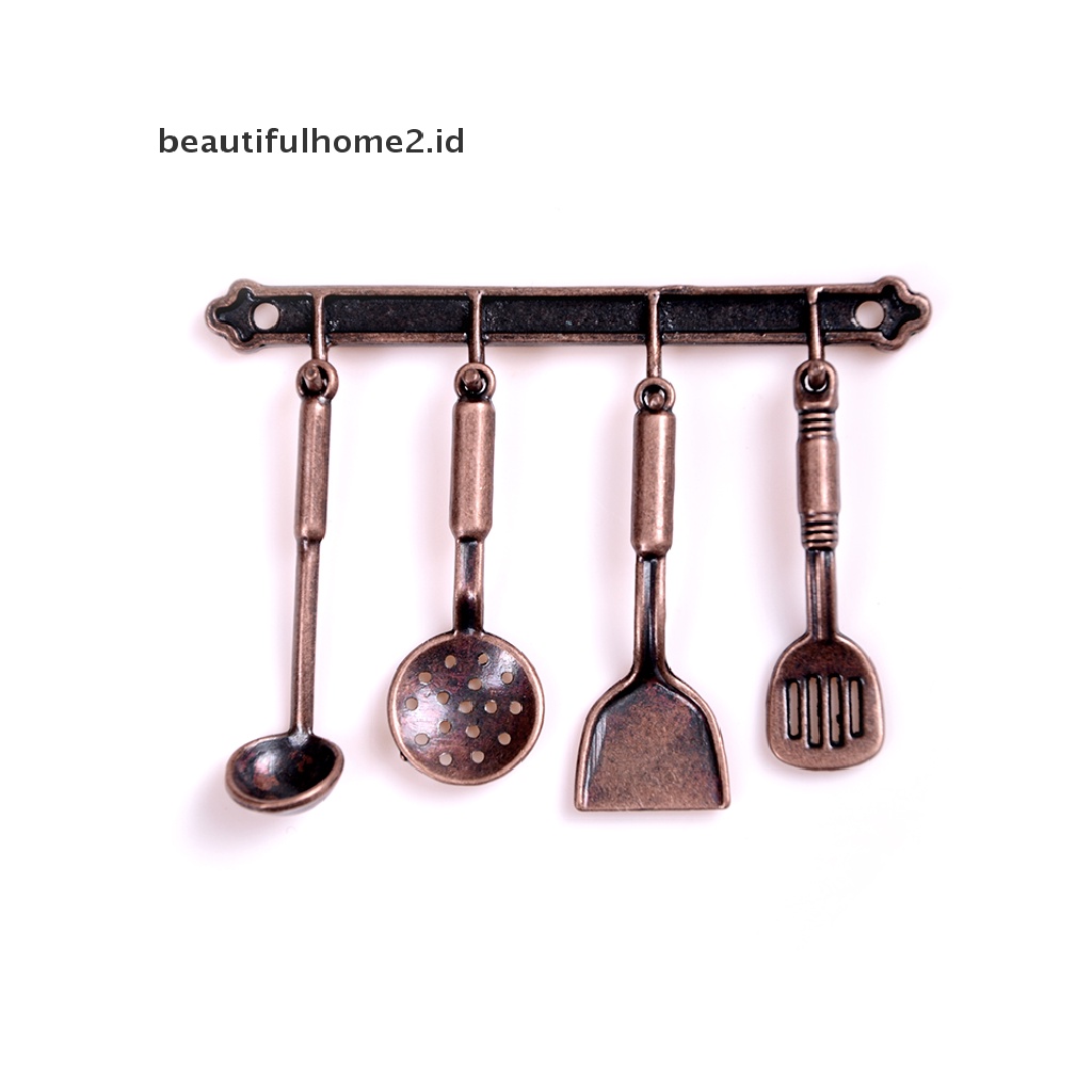 (beautifulhome2.id) 5pcs / Set Mainan Miniatur Peralatan Masak Skala 1: 12 Bahan Metal Untuk Rumah Boneka