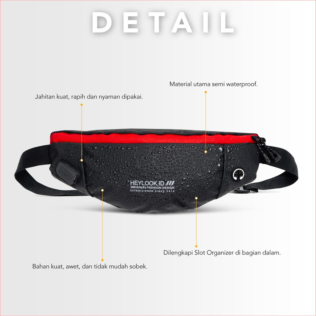 [BISA COD] WAISTBAG Tas Selempang ZIGAZ NEW Pria Wanita Trendy Waterproof Anti Air