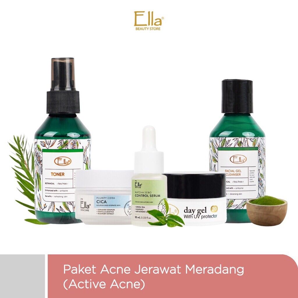 Ella Skincare Paket Acne Jerawat Meradang ( Tea Tree Series )