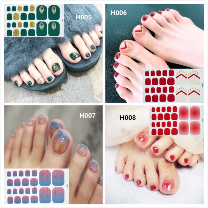 22 Stiker kuku stickers nail sticker nail sticker foot stick foot full waterproof H001-H020