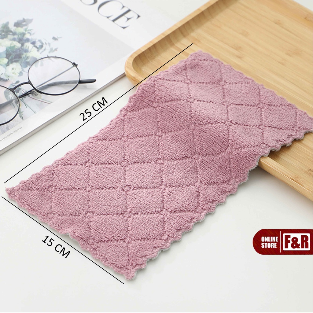 Kain Lap Microfiber Dapur Anti Minyak Lap Piring Kompor Serbet Dapur Serbaguna Lap Mikrofiber