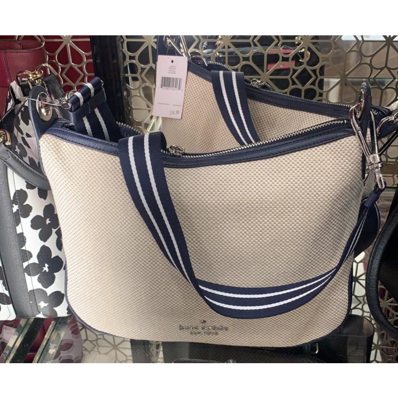 KATE SPADE BAG ROSIE CANVAS WHITE BLUE