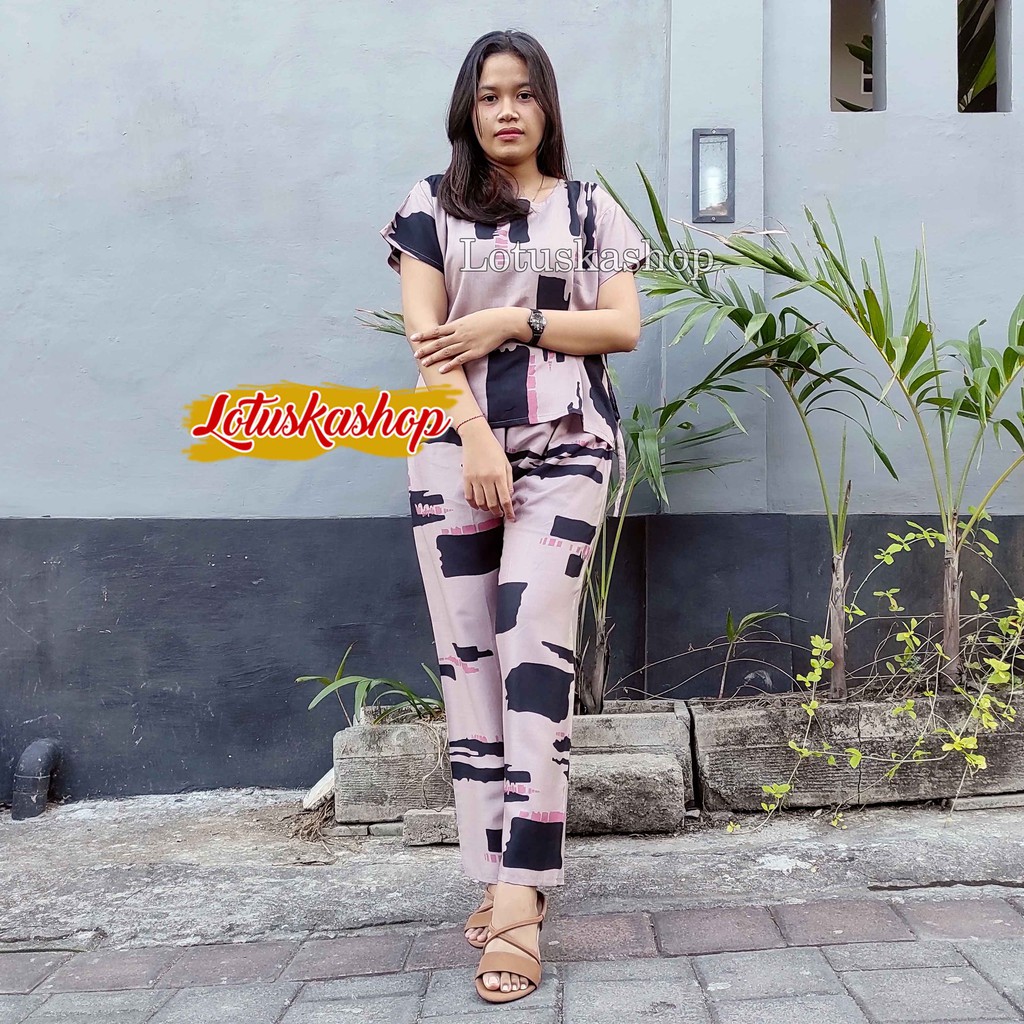 Babydoll Setelan Panjang Cowton Kayu-Momo Coksu