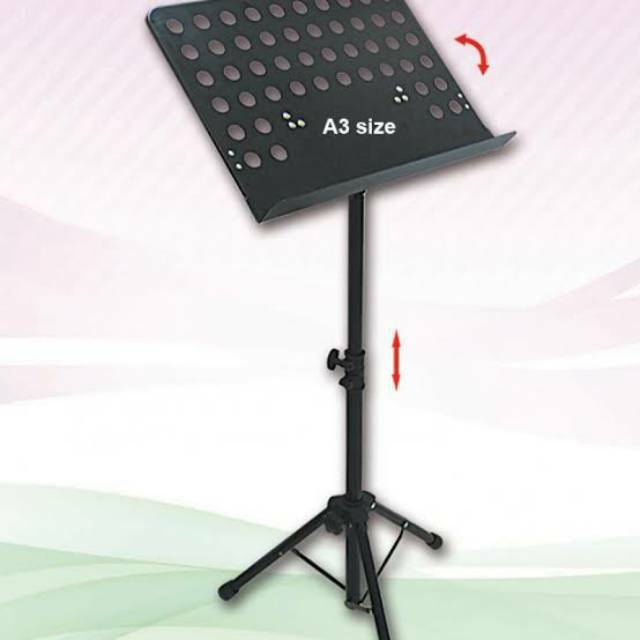 MEJA ALQURAN IMAM A3 - STAND TRIPOD PODIUM BESI 50x32,5cm - REKAL IMAM REHAL DUDUKAN AL QURAN IMAM