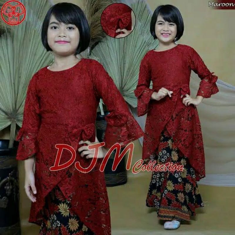 setelan kebaya anak srikandi brokat / kebaya kartini / kebaya anak tunik