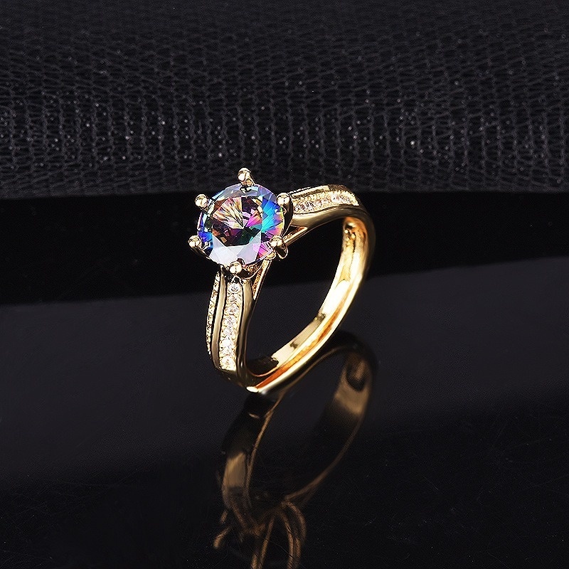 Fashion Personalized Laser Diamond Ring Gold Ring