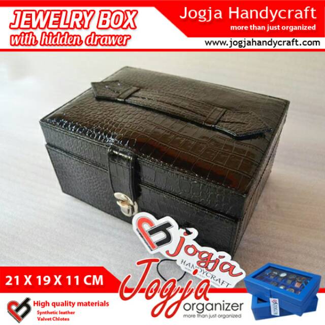 Black Croco Jewelry Box / Kotak Tempat Perhiasan