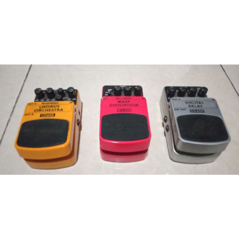 Dijual efek gitar stompbox behringer CHORUS, DISTORSI, DIGITAL DELAY