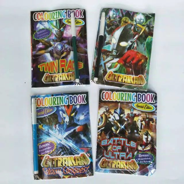 Buku Mewarnai Mini Ultraman + Spidol