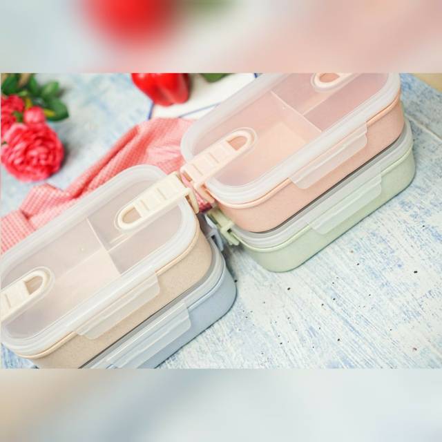 Eco friendly lunch box / kotak makan wheat straw alami anti tumpah higienis