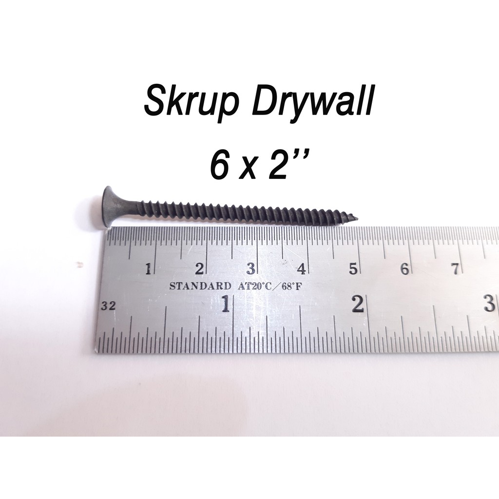 Skrup Hitam Gypsum 6x2&quot; (100 pcs) / Sekrup Drywall Gipsun 5 cm