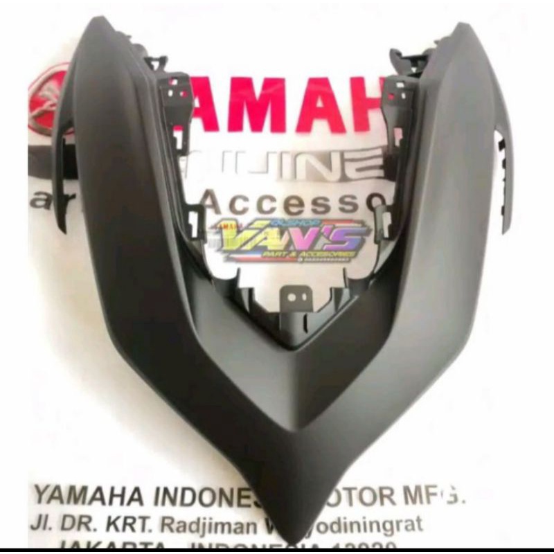 Cover Front /Dasi Besar New Aerox 155 Connected hitam doff Original yamaha