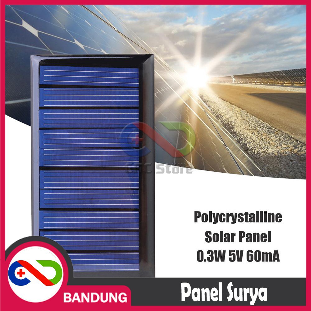 PANEL SOLAR PHOTOVOLTAIC 68X36 5V 60MA 0.3WATT