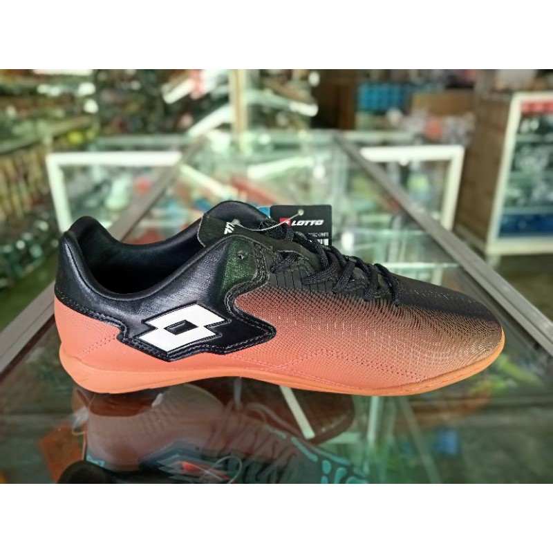 SALE Sepatu Futsal Lotto Severe IN Black Bright Orange Original