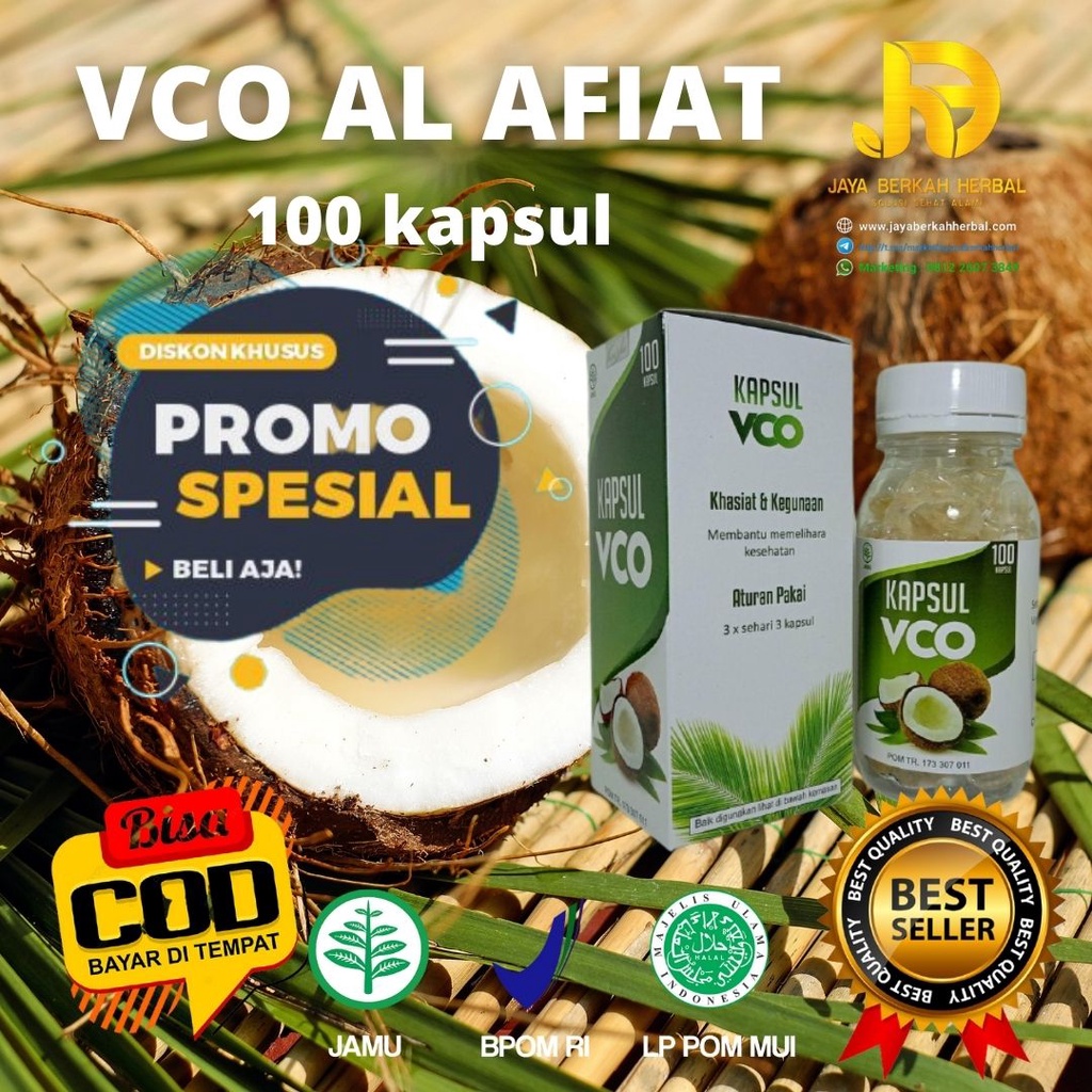 

Virgin Coconut Oil Minyak Kelapa Murni VCO 100kapsul Al Afiat BPOM Suplemen Kesehatan & Makanan Lainnya