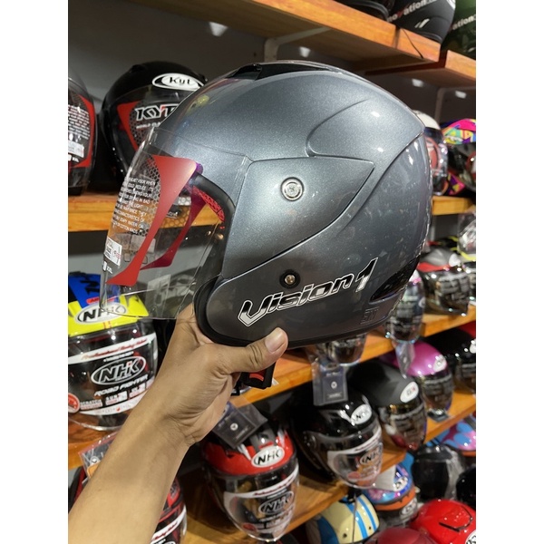 [COD] TERMURAH HELM KYT VISION 1 SNI DOT, BERAT 1 KG (GRATIS ONGKIR)-Abu