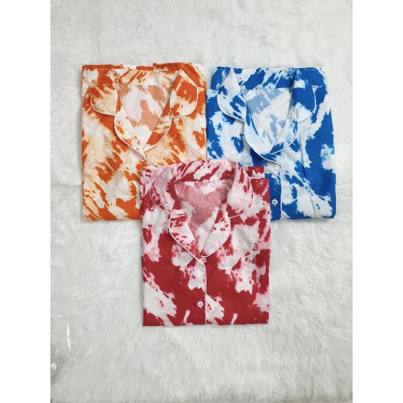 Baju Tidur Piyama Wanita / Cewek Set Tie Dye HP Dewasa