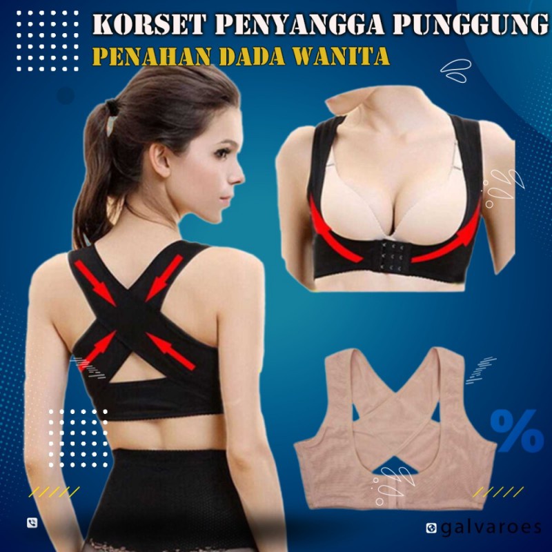 Korset Corset Penyangga Dada Penahan Payudara Wanita/Tali Bra Koreksi Postur Terapi Punggung Bungkuk