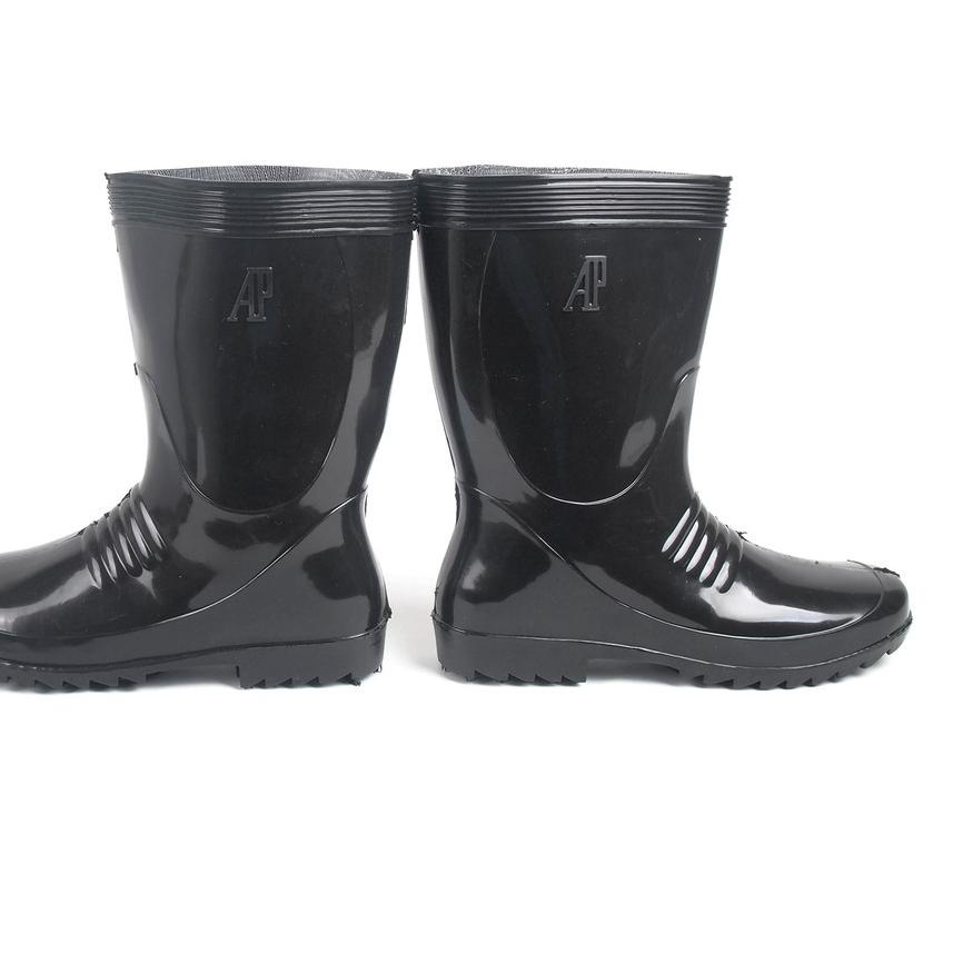♂ AP Boots AP 1 Hitam - Sepatu Boots PVC ✥