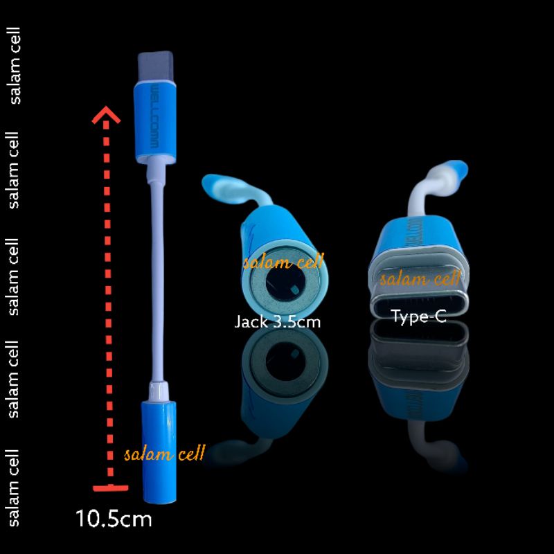 Connector Headset Handsfree Type-C to Jack 3.5cm WELLCOMM Bisa untuk semua type HP