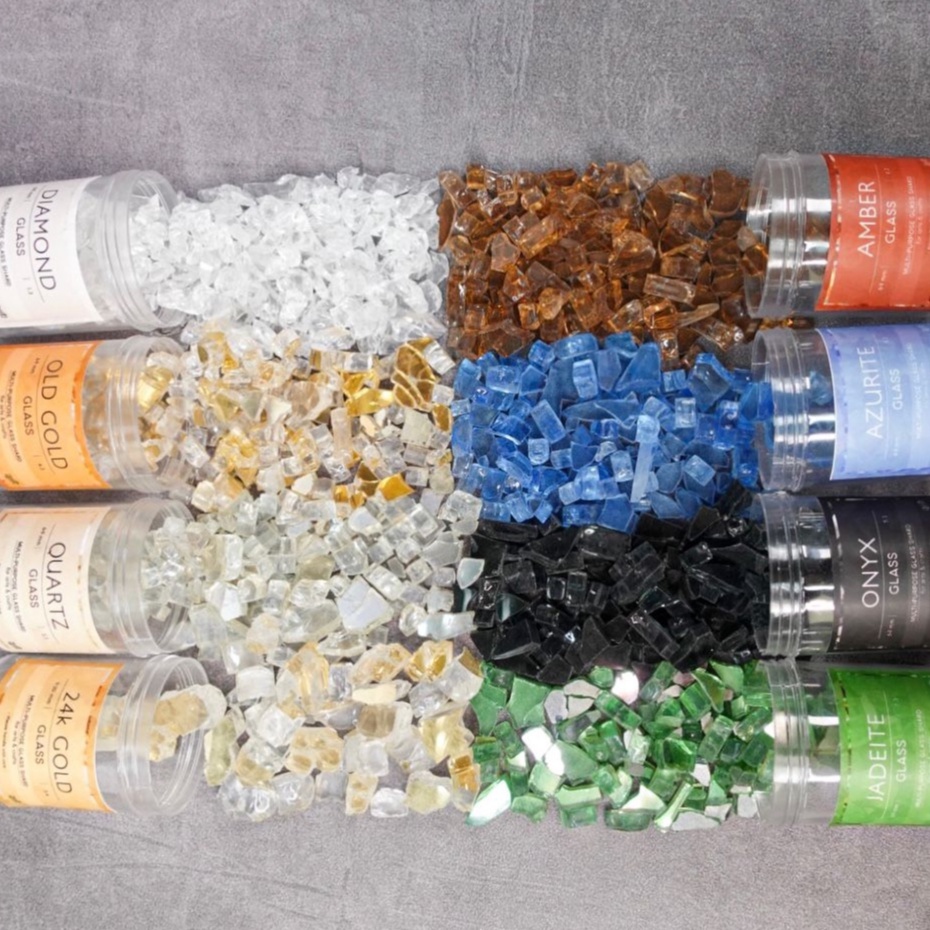 

QREATESTUDIOS | Multicolor - Glass Shards 100g | batu kaca mirror berbagai warna untuk dekorasi resin art kesenian