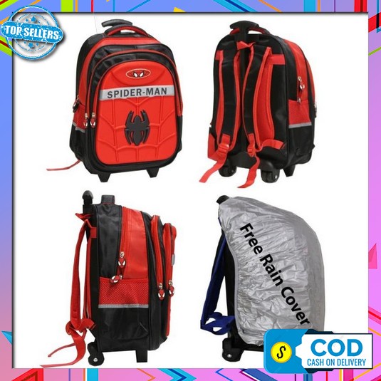 Tas Ransel Trolly Anak Import Kids Princess Sofia Free Rain Cover Trolley Anak Cowo Sekolah Sd Spid