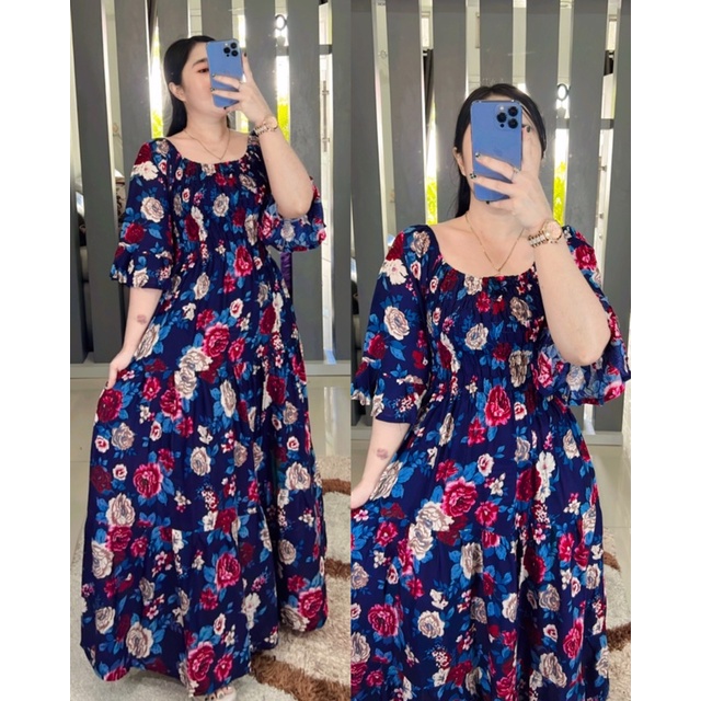 daster bunga2/long daster flower daster panjang/homewear